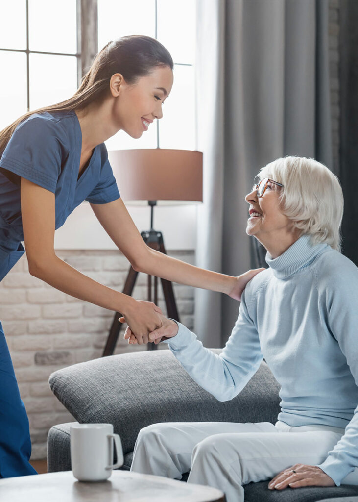 elderly woman at home